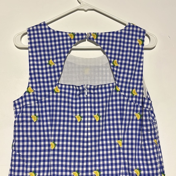 Talbots Lemons & Gingham Shift Dress Size 8 - Picture 10 of 11